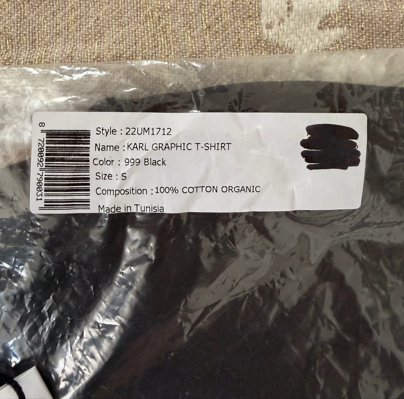 Authentic Karl Lagerfeld T-Shirt 100% Organic Cotton Size S Black – photo 6